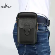 Bolso de cintura con cremallera informal para hombre de 6 pulgadas, Bolso pequeño con tarjetero de Color liso, bolso riñonera con cinturón para teléfono