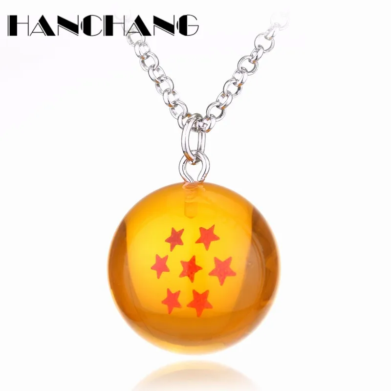 

Anime Jewelry Dragon Ball Orange pvc 1-7 Stars Plastic Ball Pendant Goku Suspension Link Chain Necklace Collier bijouterie