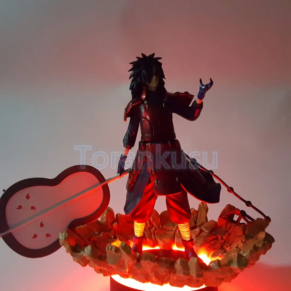 Naruto Action Figure Madara Led Light Rock Base DIY Display Toy Anime Uzumaki Naruto Shippuden Figurine Uchiha Madara DIY94
