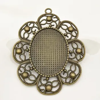 

15pcs/lot) Inner Size:30x40mm Metal/Alloy Antique Bronze Blank Pendant Cameo Cabochon Settings Jewelry Accessory Findings