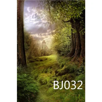 

LB Polyester & Vinyl Fairytale Forest Castle Backdrops Background For Photography Studio Children Backdrop Photo Props Decor