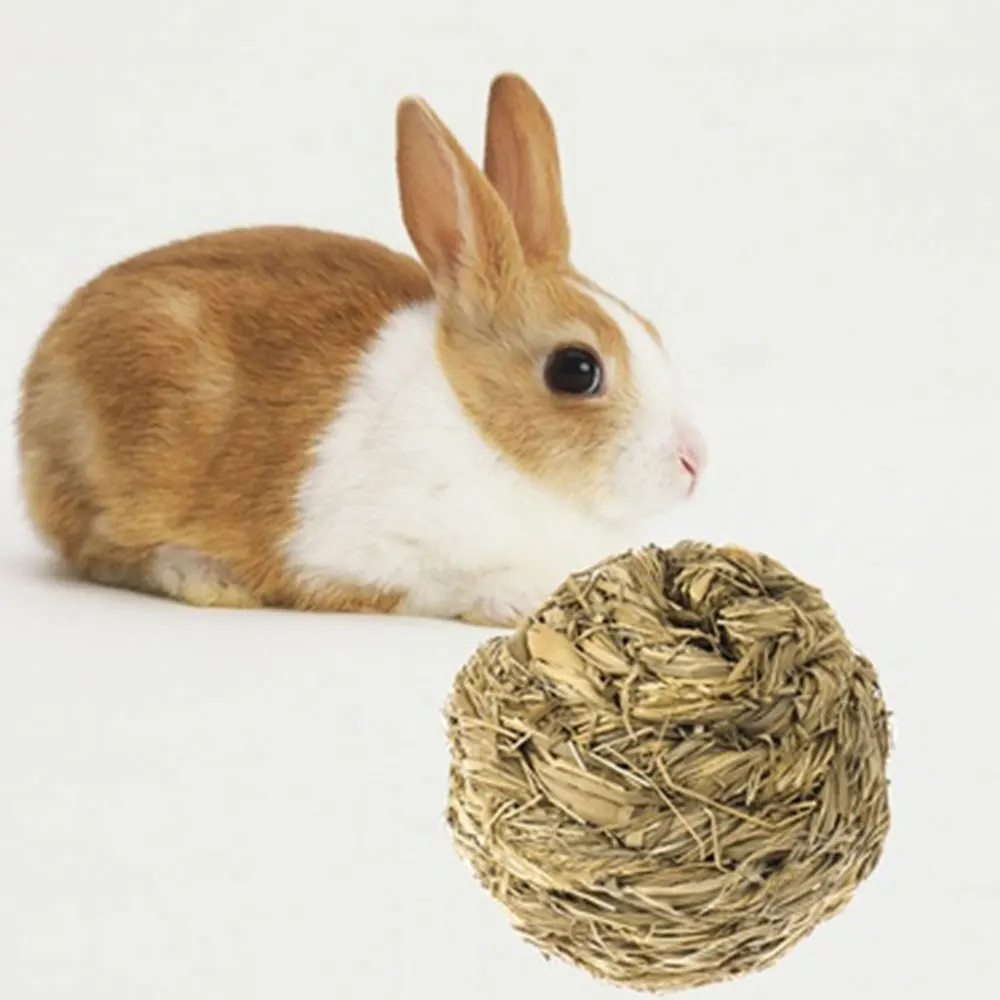 

Pet Odontoprisis Ball Toy Woven Grass Spherical Hay Cat Rabbit Natural
