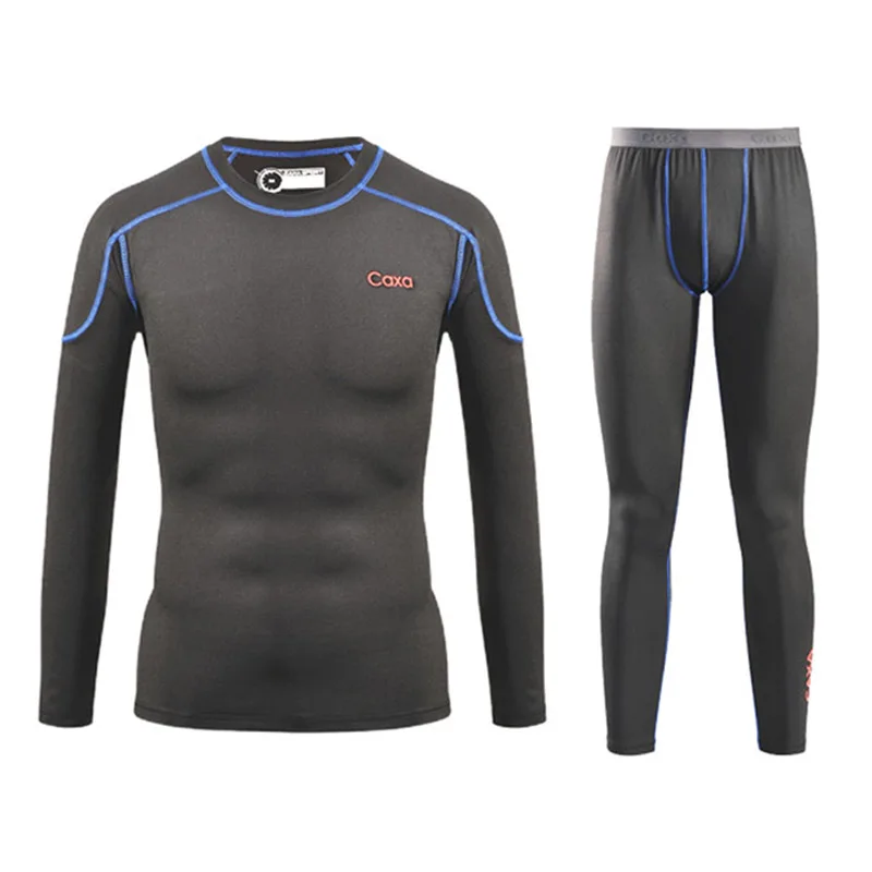 Мужское быстросохнущее термобелье для велоспорта, мужское нижнее белье для лыж/пеших прогулок/сноуборда/велоспорта - Цвет: Серый