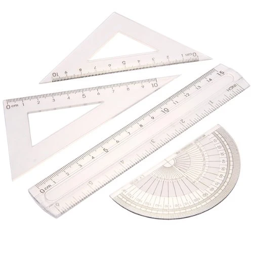 10pack students maths geometry stationery ruler set squares protractor