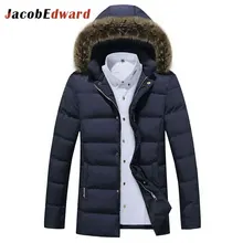 JacobEdward Winter Jacket Men Coat Polyester Long Sleeve Snow Parkas Warm Thick Men’s Jacket 2017 New Arrival Casual Overcoat