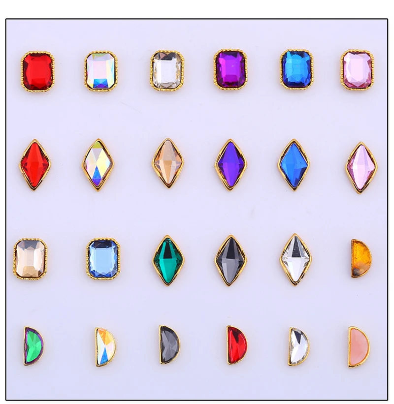 

10Pcs 8*11mm Nail Rhinestones Flat Back Rectangle Crystals AB Shiny 3D Strass Gem Stone Manicure Decors Charm UV Gel Nail Art JE