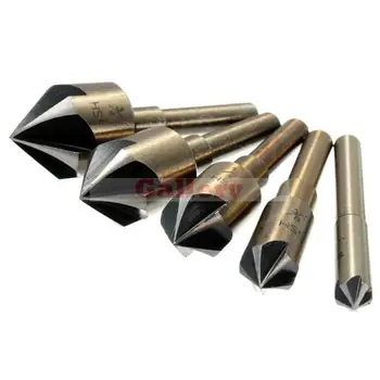 

New Arrival Tools 5pcs Hss Deburring Bits Countersink Drill Set Wood Chamfer Chamfering Drill Bit Drill Bit Set
