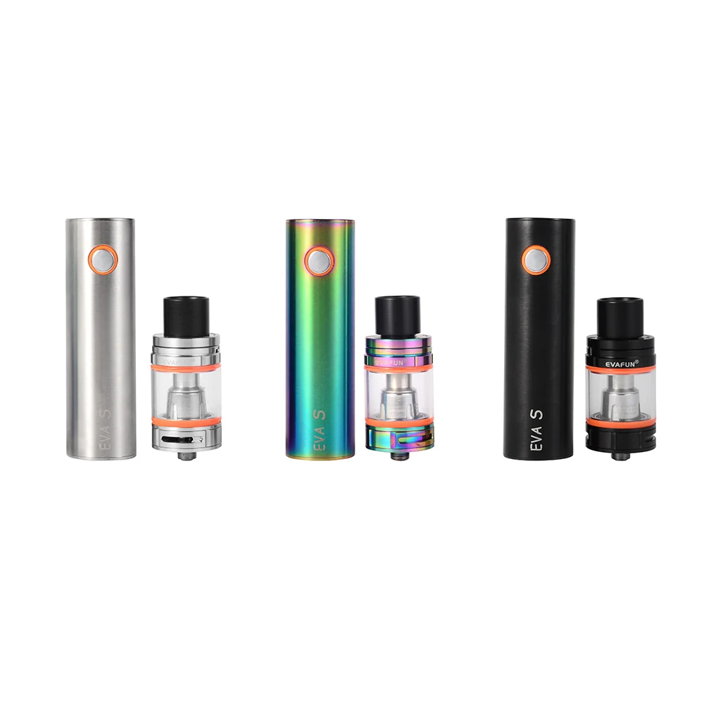 EVA S Starter Kit SS Electronic Cigarette 2400mAh Built-in Battery 5ml Top Fill Tank Atomizer Vape Pen Kit vs Stick V8 Vaporizer