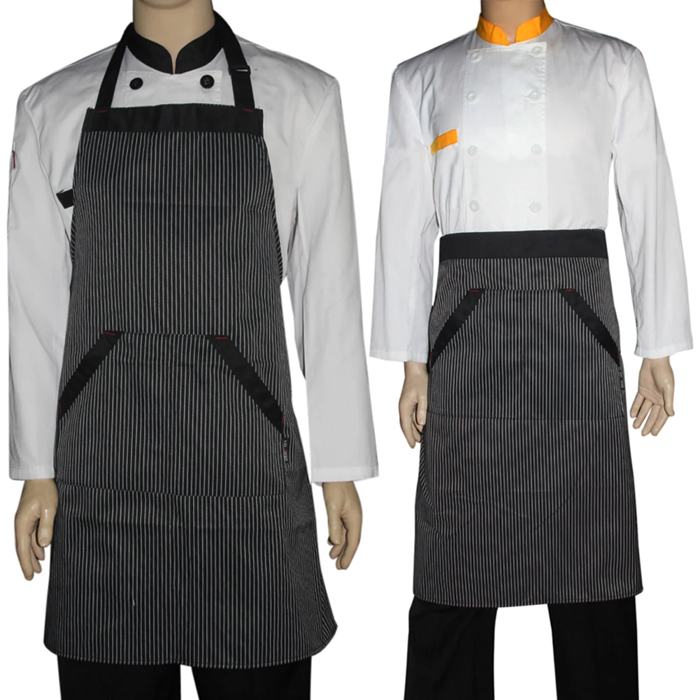 A/B Style Unisex Women Men Kitchen Polyester Cooking Waist Apron Short Apron Waiter prevent oil spills Apron with Double Pockets
