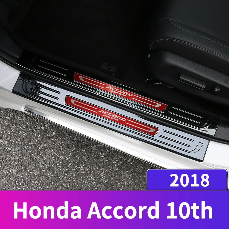

Stainless Steel Car-styling Door Sill Scuff Plate Welcome Pedal Threshold Pedals For Honda Accord 10th 2018 Accessories