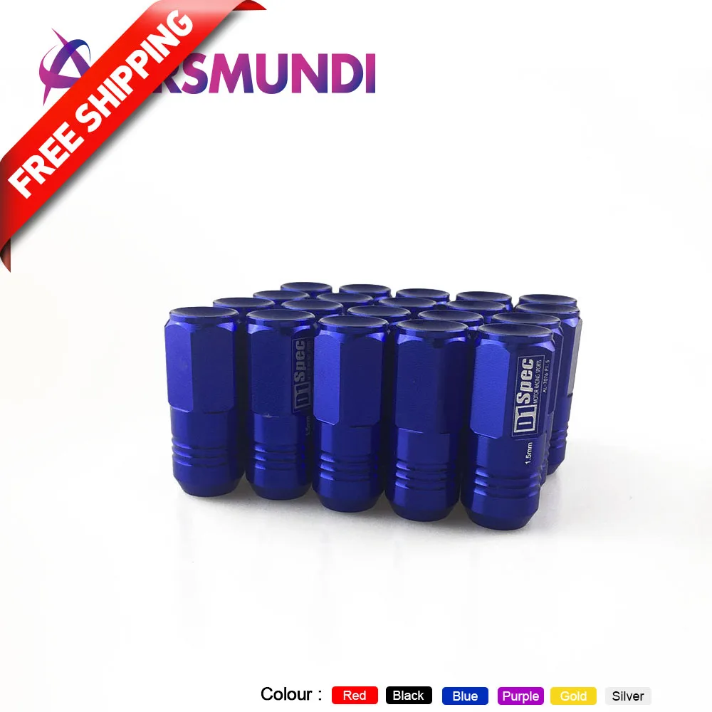Wheel Racing Lug Nuts Screw D1 Spec Billet Aluminum Jdm M12x1.5 L52mm