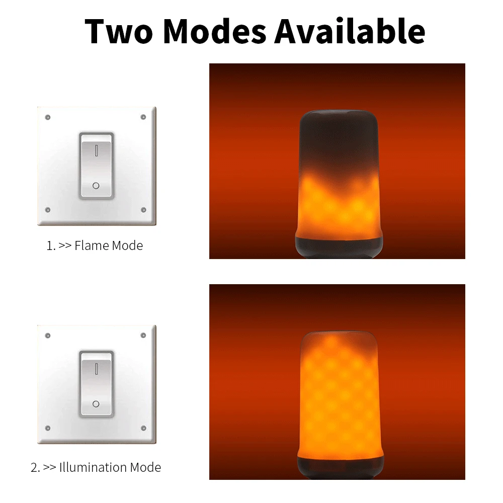 

Dynamic LED Flame Effect Fire Light Bulb E27 Flame LED Lamp 220V E26 LED Flickering Decoration Light 12V E14 Christmas Creative