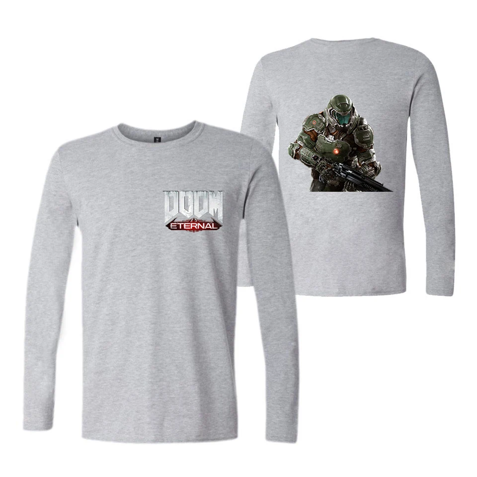2019 Autumn Long Sleeve Men T Shirts  Cotton High Quality T-Shirt Solid Color Black White Gray Navy Bule All Size xxS-4XXL