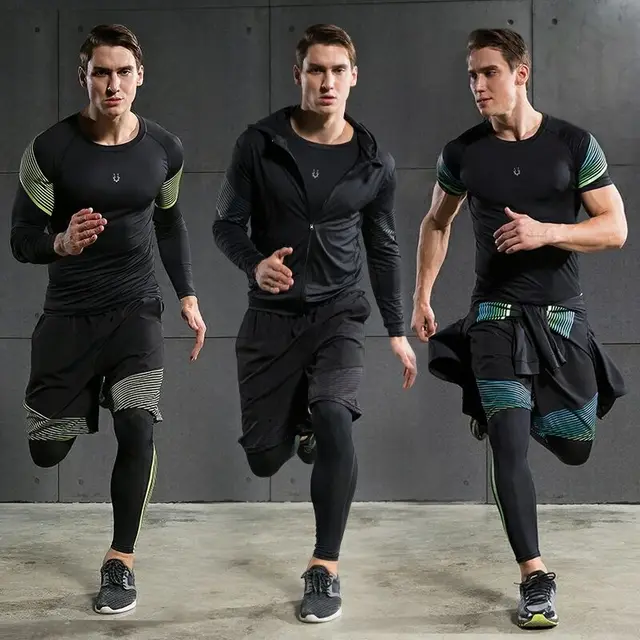 Cheap Hot Men's Running Sets 4pcs/set Compression Quick Dry Sports Suits Basketball Tights Workout Gym Fitness Kits Jogging Sportswear Cheap Hot Men's Running Sets 4pcs/set Compression Quick Dry Sports Suits Basketball Tights Workout Gym Fitness Kits Jogging Sportswear