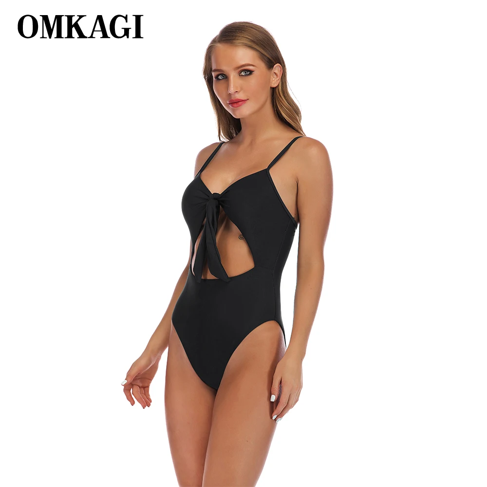 Billig OMKAGI Monokini One Piece Badeanzug Frauen Bademode Maillot De Bain Femme Body Schwimmen Verschmolzen Badeanzug Bademode