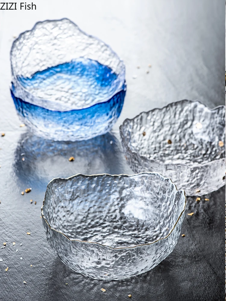 

Japanese-style Glass Transparent Round Fruit Tray Kitchen Accessories Salad/dessert Plate Table Decoration