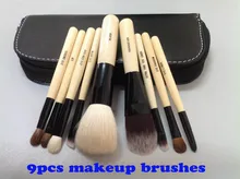 Wholesale New arrival HOT cosmetic 9pcs Makeup Brushes 9 Pieces Make Up Tools with Leather Pouch