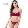 Varsbaby Summer Female Deep V Bra Sexy Lace Push Up Sexy Bra Sets Suit For Women ► Photo 1/6