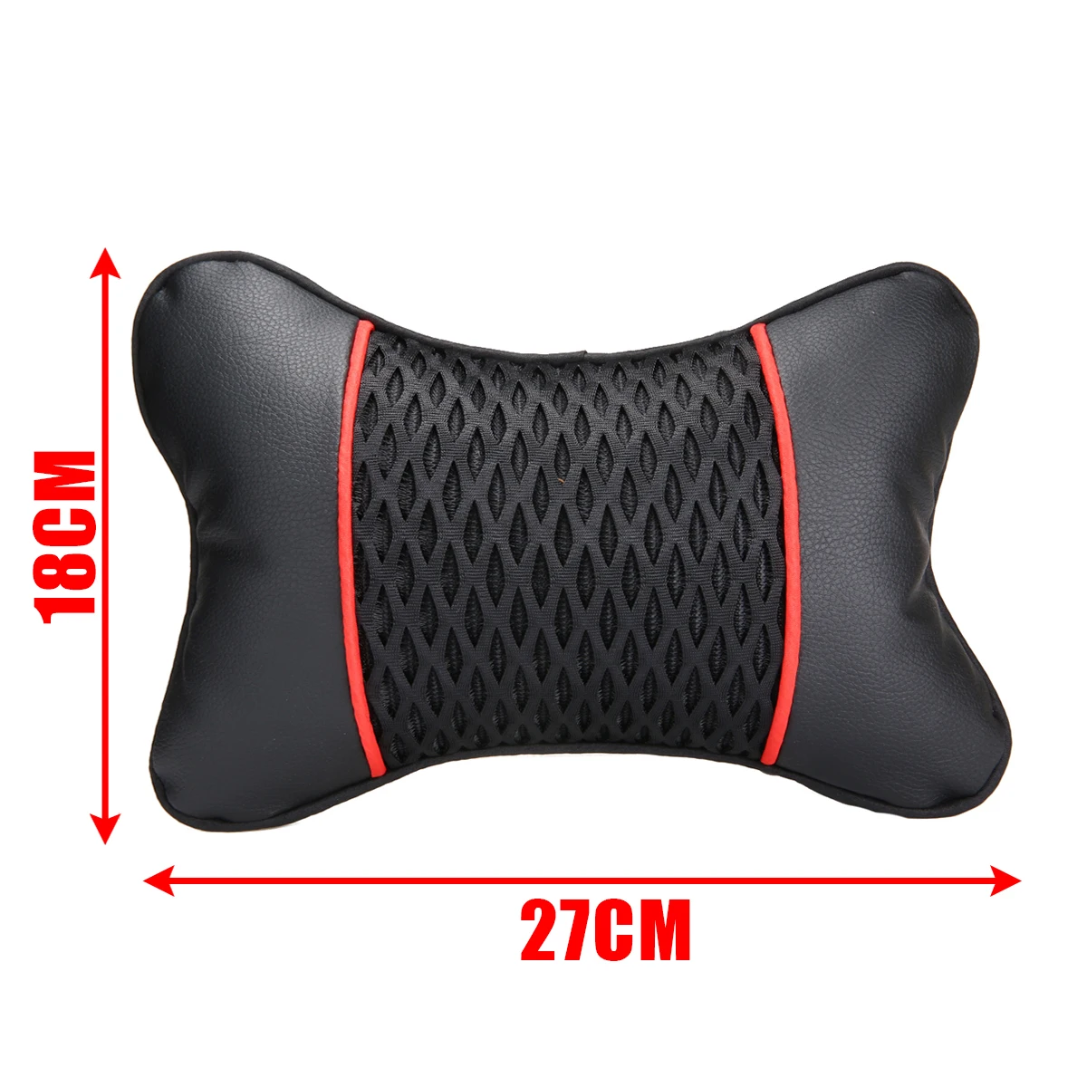 Universal Car Pillows 2pcs Breathable PU Leather Knitted Car Seat Pillow Black Headrest Neck Cushion Mayitr