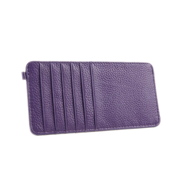 Первый слой из воловьей кожи натуральная кожа 12 отделений для карт бизнес-держатель для карт s кошелек кредитный ID держатель для карт унисекс женский кошелек - Цвет: Purple