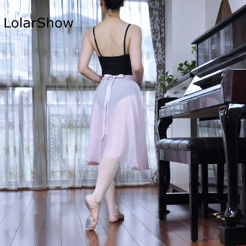 LolarShow Girls Ballet Dance Wrap Skirt Long Skirts With Self Tie