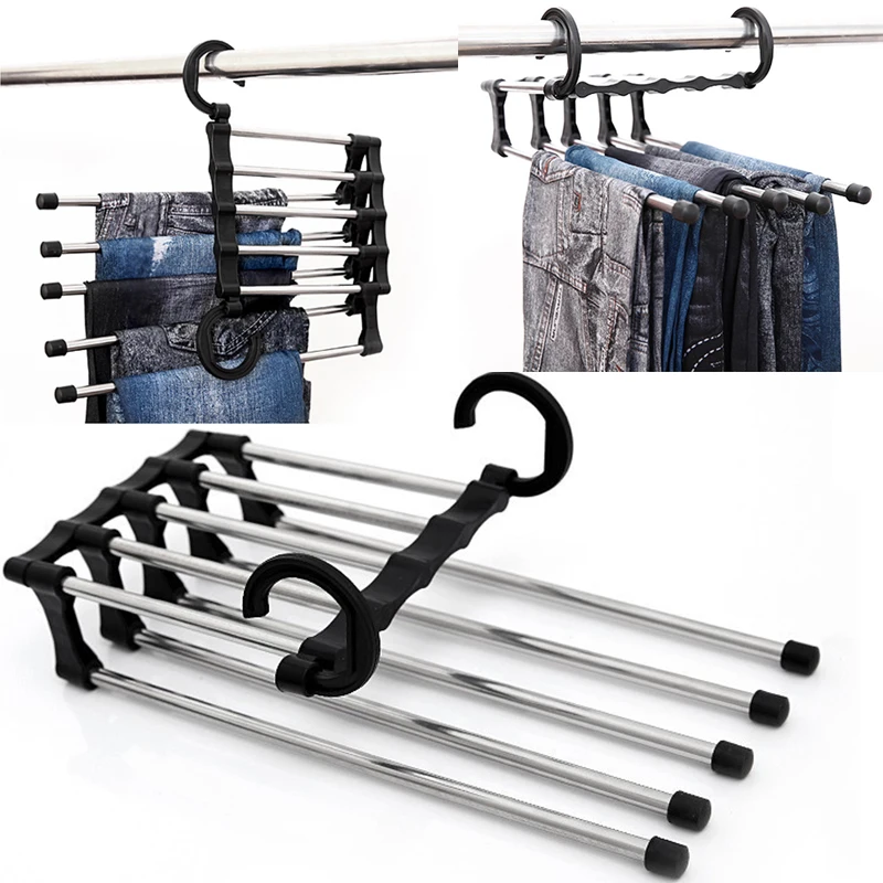 Multilayer Hanging Pants Storage Rack Five in one Magic Hanger Magic