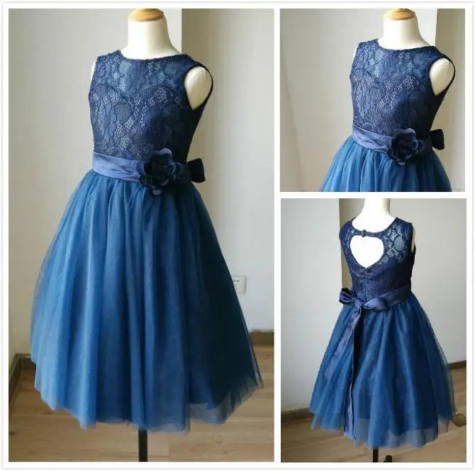 Navy Blue Lace Tulle Sweetheart Tulle Keyhole Flower Girl Dress Kids Children Junior Bridesmaid Dress Mother Daughter Dresses цена Navy Blue Lace Tulle Sweetheart Tulle Keyhole Flower Girl Dress Kids Children Junior Bridesmaid Dress Mother Daughter Dresses цены онлайн