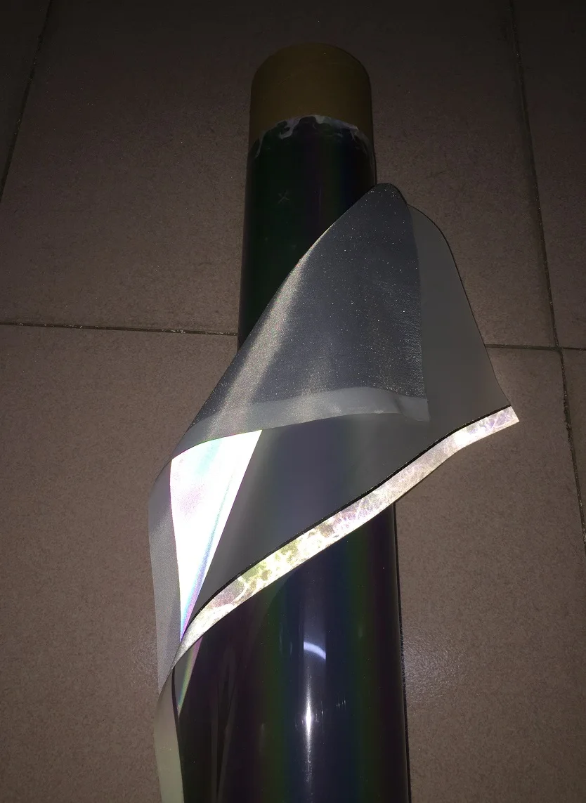 135CM*100CM Iridescence Reflective Fashion Magic Rainbow Cloth Variable Color Brilliant Reflecting Light Fiber Fabric