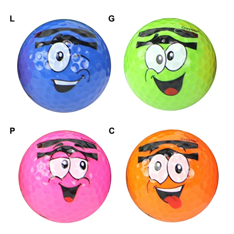 2019 جديد الأزياء كرة جولف الكرتون الوجه نمط المطبوعة مطاط صناعي الغولف ممارسة الراتنج كرات الحاضر هدية