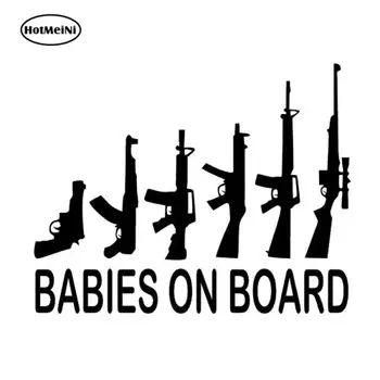 

HotMeiNi Wholesale 20 pcs/lot 15 x12.5cm Babies On Board My Gun Family Vinyl Decal Car Window Bumper Funny Sticker Art Decor