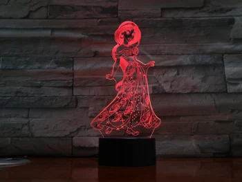 

Princess 3d Led Night Light Girl Daughter Birthday Cartoon Gift Room Decor Light Touch Sensor Table Night Lamp Dropship