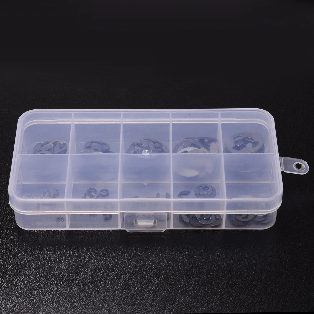 120pcs Black 1.5mm to 10mm Circlip Stainless Steel E-Clip & Retaining Ring Assortment Kit