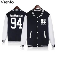 Vsenfo K-Pop Bts Hoodies WINGS Rap Monster Jin Suga J-Hope Jimin V Jung Kook Sweatshirt Men Women Cotton Jacket Fleece Coat