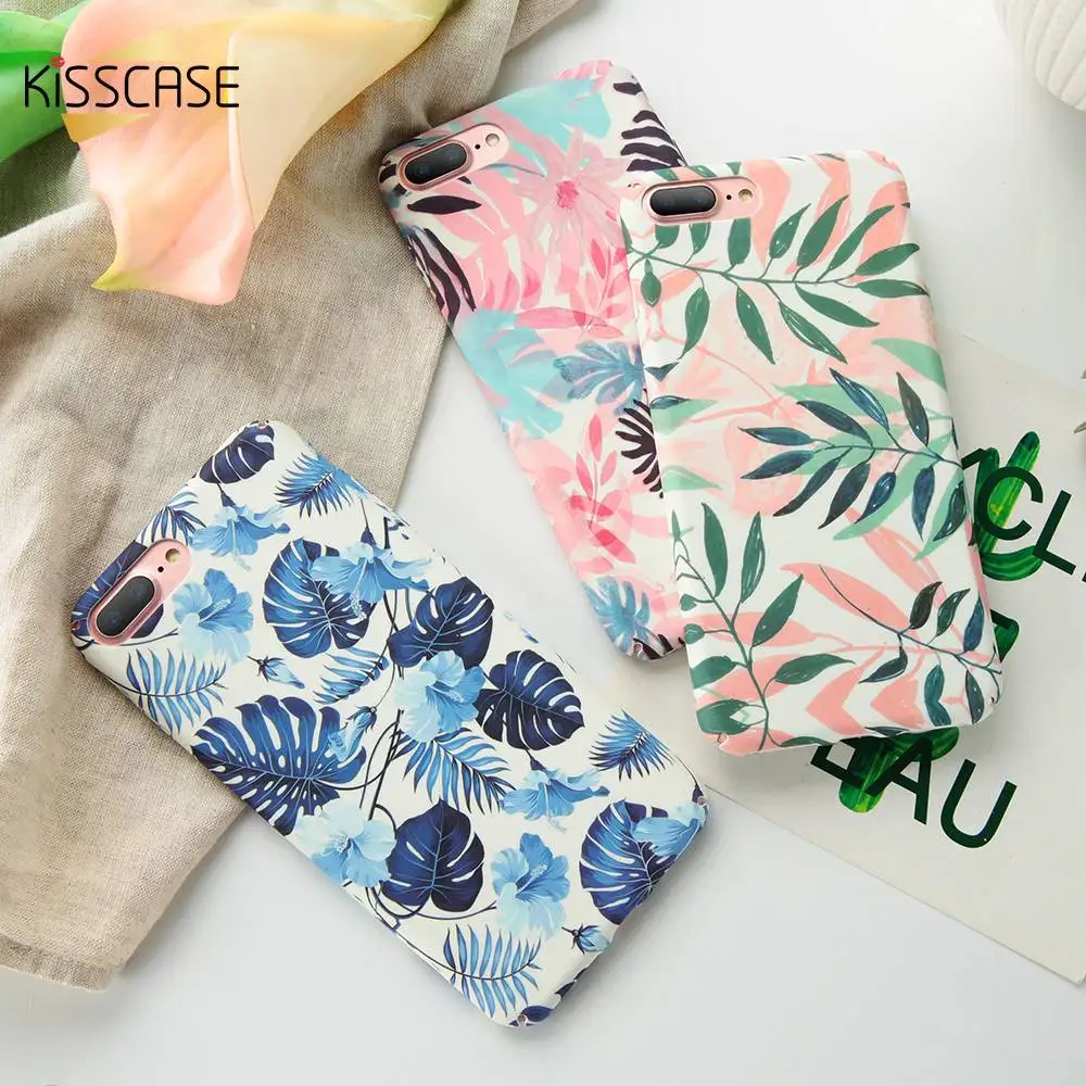 KISSCASE Tropical leaves Hard PC Case For Samsung Galaxy S8 S9 Plus S7 Note 9 8 A3 A5 A7 J3 J5 2017 A6 A8 J6 J8 2018 Fundas |