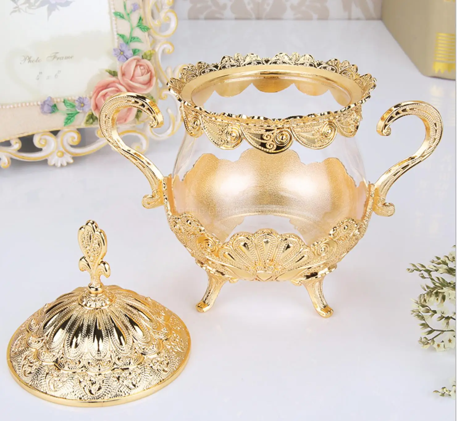 Glass kitchen utensils monosodium glutamate storage containers creative high-end set barbecue condiment pot