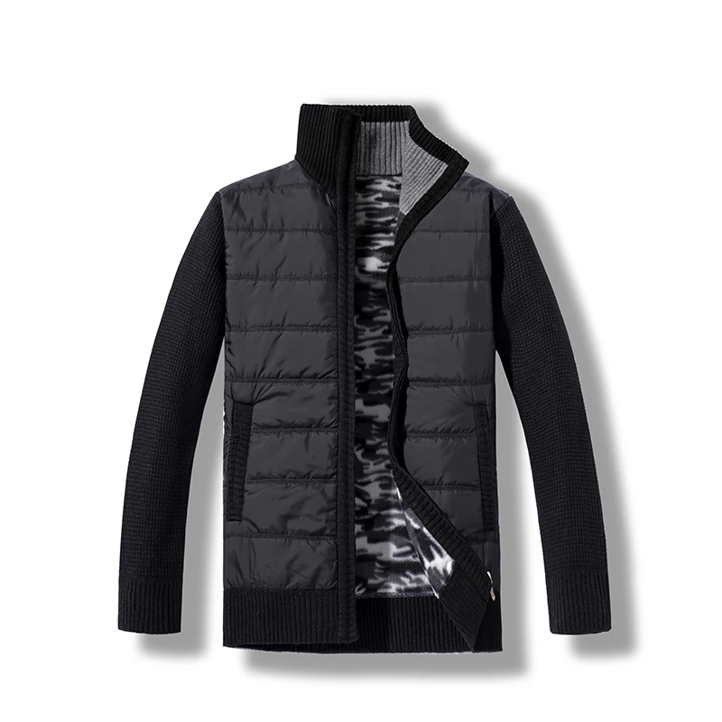 

2019 Men's New Plus Velvet Long-Sleeved Sweater Men's Fashion Cardigan Jacket Male Foreign Trade