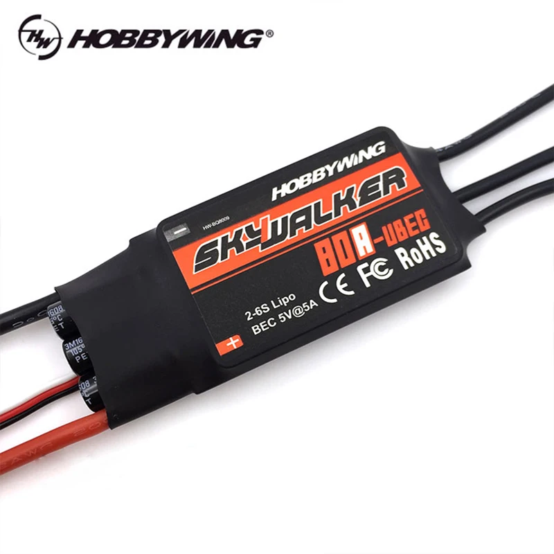 

Hobbywing Skywalker 12A/20A/30A/40A/50A/60A/80A Brushless ESC Speed Controller With UBEC For RC Helicopter