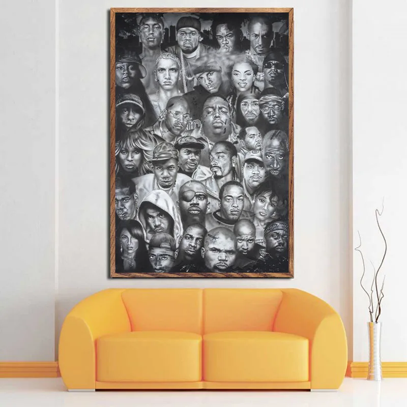 

P230 Wu-Tang Clan 2PAC Legends of Hip Hop Rapper Rap Music Art Painting Silk Canvas Poster Wall Home Decor