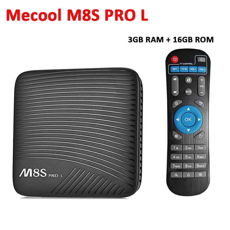 MECOOL M8S PRO L Android 7,1 Amlogic S912 ТВ коробка Octa Core 4 K Netflix HD WI-FI Bluetooth голос дистанционного Управление Smart ТВ коробка Коробки - Цвет: 3GB RAM  16GB ROM