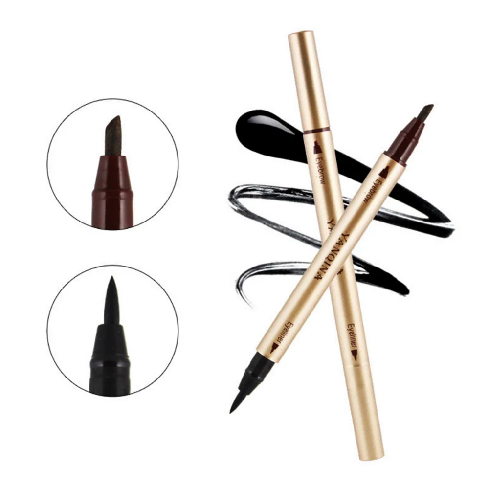 

brand new 2-In-1 Liquid Eyeliner pencil Eyebrow Pencil Waterproof Double-end Eyeliner pencil Sweatproof No Smudge Easy to remove