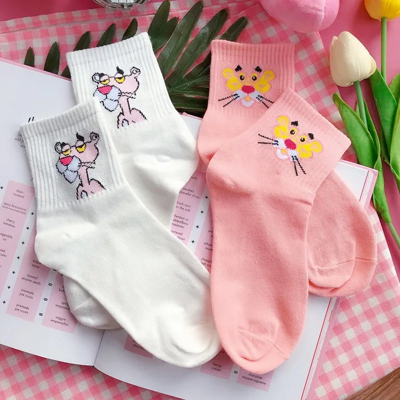 

2019 New Women Fashion Embroidery Patterns Cotton Winter Socks Cute Cartoon Funny Sock Female Animal Short Socks meias