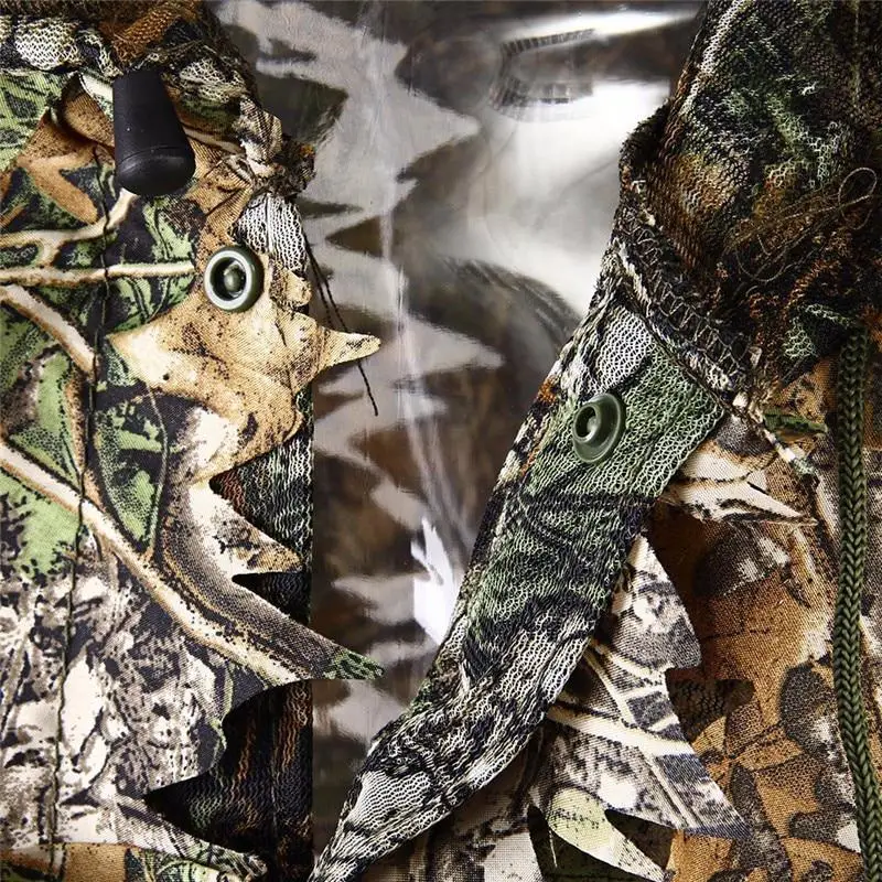 Охотничья одежда ghillie Костюмы кленовый лист с капюшоном 3D бионическая тренировочная форма военный снайперский плащ Камуфляж Birdwatch одежда