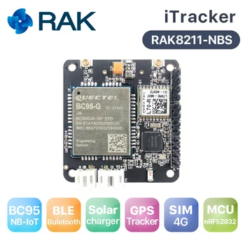 

RAK8211-NBS Bluetooth 5 iTracker NB-IoT GPS TrackerModule, BC95 Support Global band, Triaxial Acceleration Sensor, NORDIC52832,