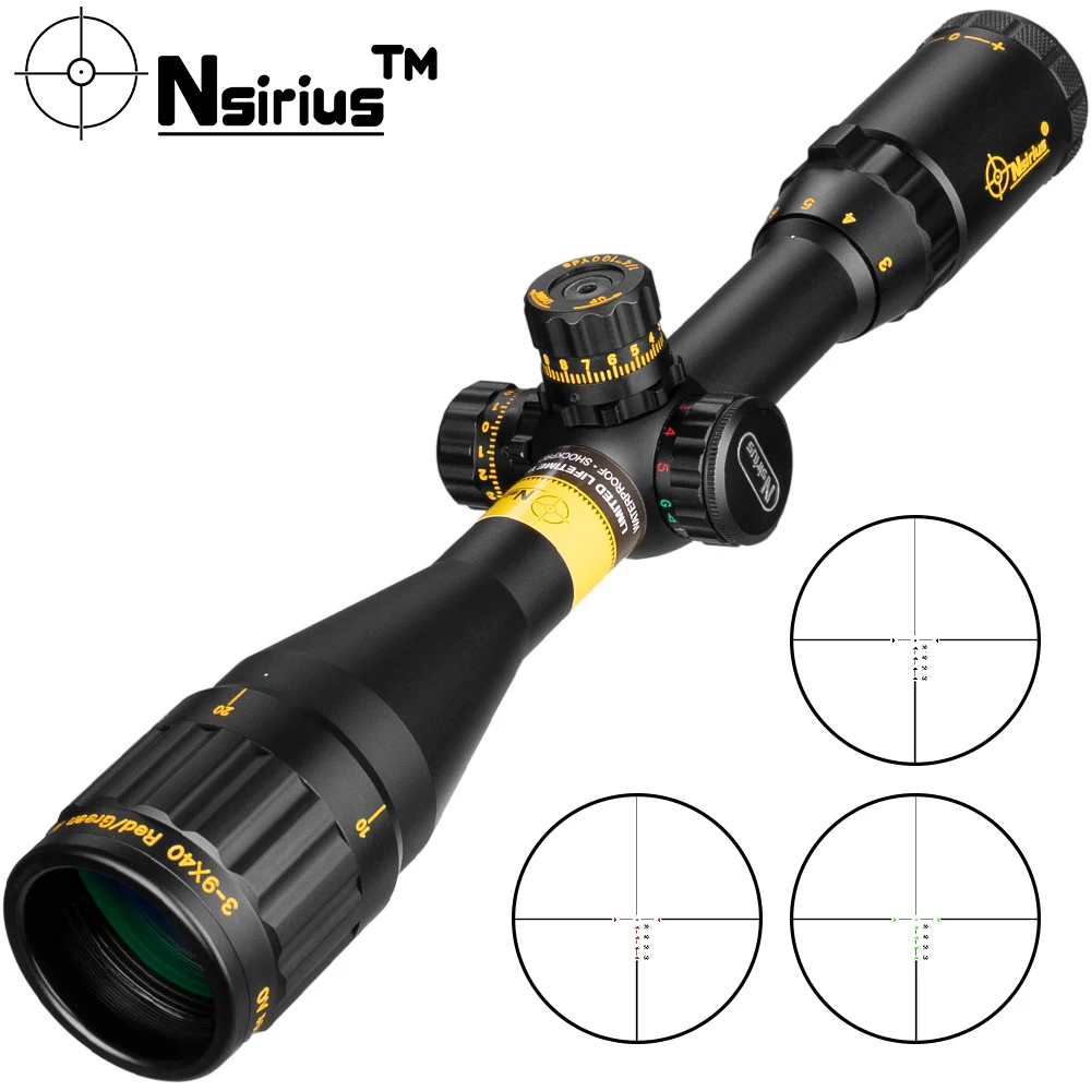 Тактический прицел NSIRIUS Gold 3 9X40 AOE оптический красного зеленого цвета для