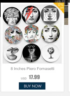 Красивые тарелки fornasetti Керамическая Настенная декоративная тарелка Креативный дизайн классический элегантный Бар Отель домашний декор