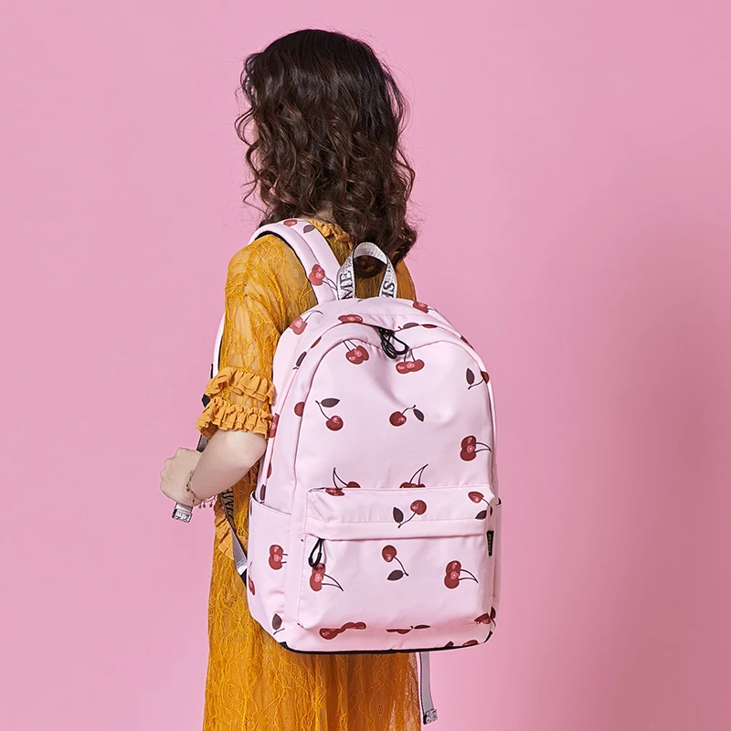 Tourya женский рюкзак с вишнями школьные сумки из полиэстра для девочек-подростков большой емкости рюкзак для путешествий ноутбук рюкзак Mochila