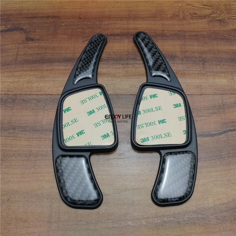 

2pcs CARBON FIBER LOOK Steering Wheel Paddle Extension Shifter Cover Trim For Audi A4 S4 B9 2017