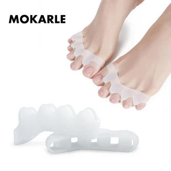 

2pcs/lot Soft Five Finger Toe Separator Divider Thumb Bunion Hallux Valgus Protector brace support Orthopedic Care Pedicure Foot
