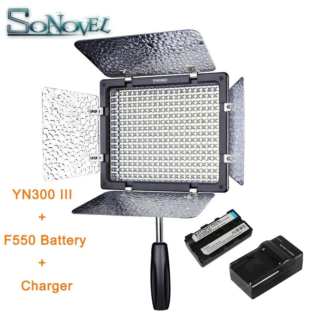 Светодиодная лампа для видеосъемки YongNuo YN300 III YN-300 lIl 3200 K-5500 K Pro светодиодный видео свет NP-F550 Батарея & Зарядное устройство для sony цифровой