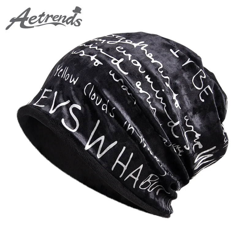 

[AETRENDS] Winter Beanies Hats Multi Function Hip Hop Caps Collar Scarf Retro Design Neck Warmer Ring Scarves Z-6122